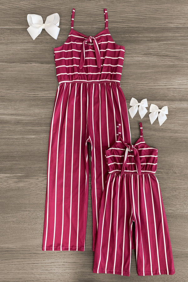 Mom & Me - Stripe Jumpsuit - Sparkle in Pink