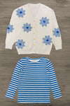 Mom & Me - Blue Flower Sweater Set