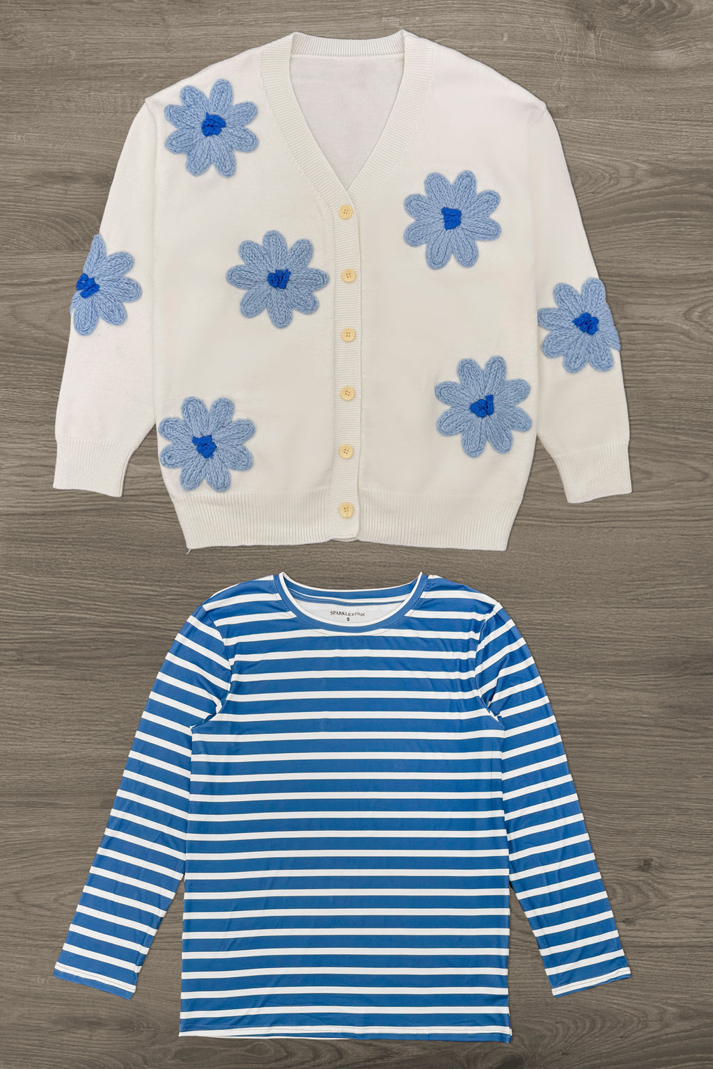 Mom & Me - Blue Flower Sweater Set