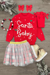 "Santa Baby" Plaid Tulle Skirt Set