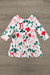 Long Sleeve Christmas Bows Dress