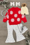 Snowflake Sweater Sequin Flare Set | Sparkle in Pink