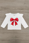 Santa Bow Glitter Bell Bottom Set