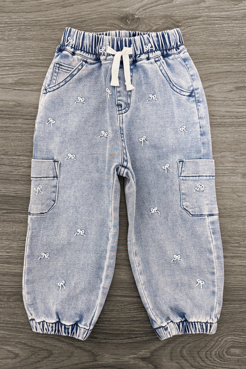 Bow Denim Cargo Pants