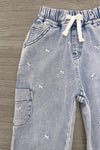 Bow Denim Cargo Pants