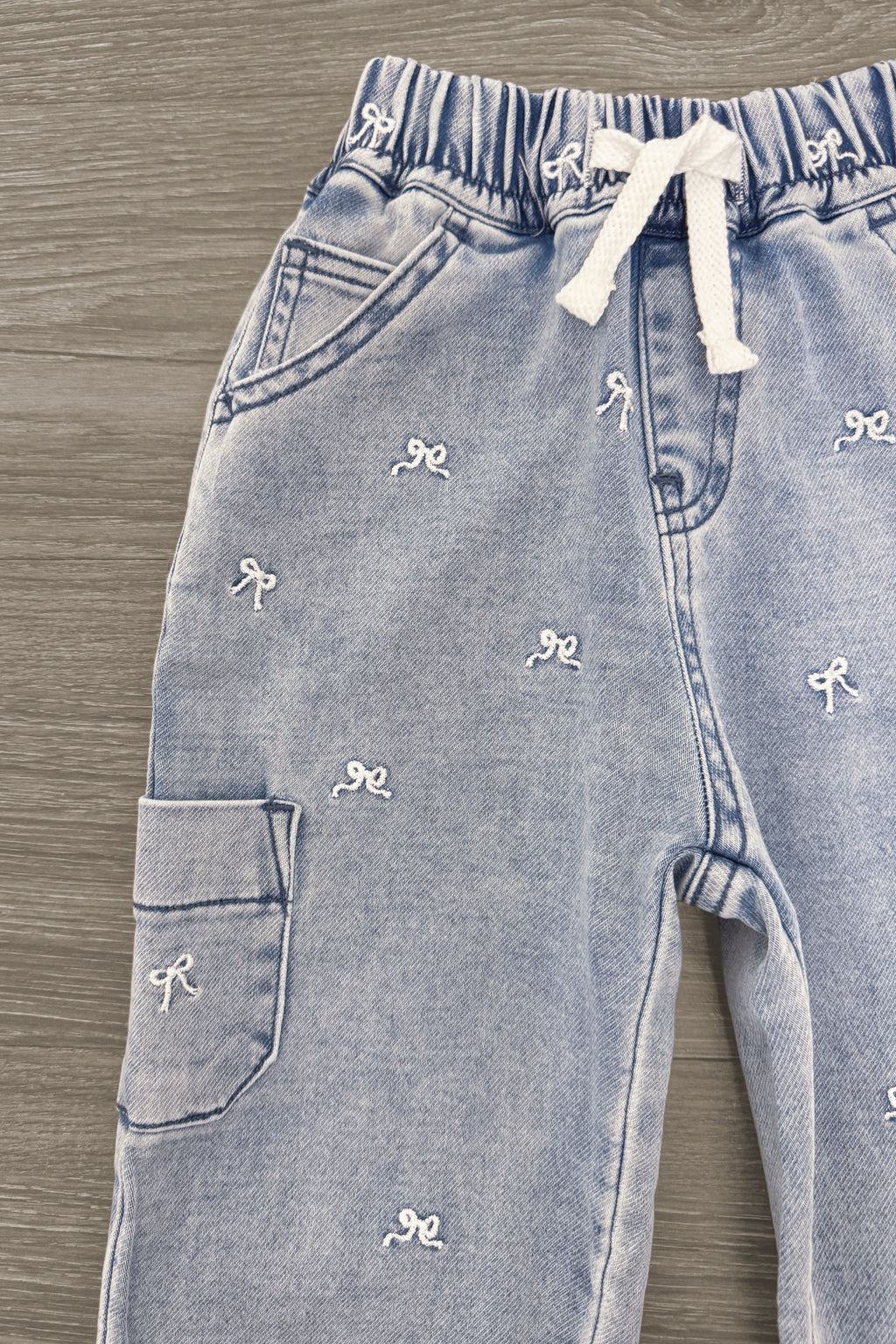 Bow Denim Cargo Pants