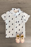 Blue Bunny Button Down - Sparkle in Pink