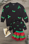 Mom & Me - Sequin Holly Top & Skirt Set
