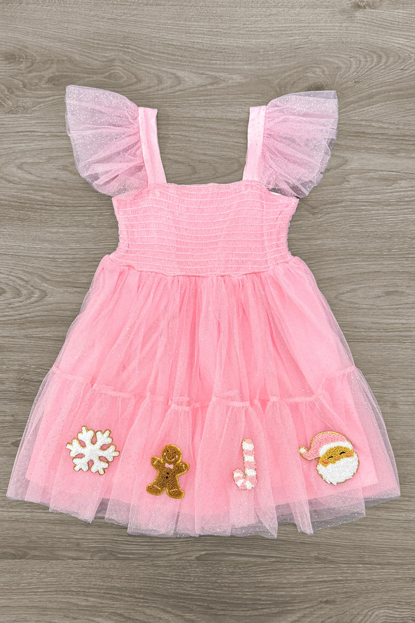 Pink Glitter Christmas Tulle Dress 5XL-12/14 Years Pink Glitter Christmas Tulle Dress 5XL-12/14 Years