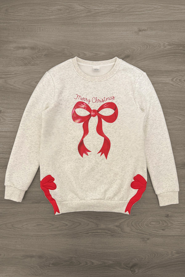 Mom & Me - "Merry Christmas" Red Bow Top