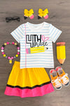 "Pre-K - 5th Grade" Paper & Pencil Skirt Set - Sparkle in Pink