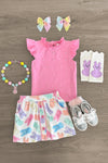 Pink Pearl Peep Skirt Set - Sparkle in Pink