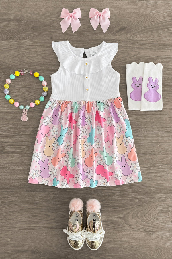 Pink Peep Daisy Dress - Sparkle in Pink