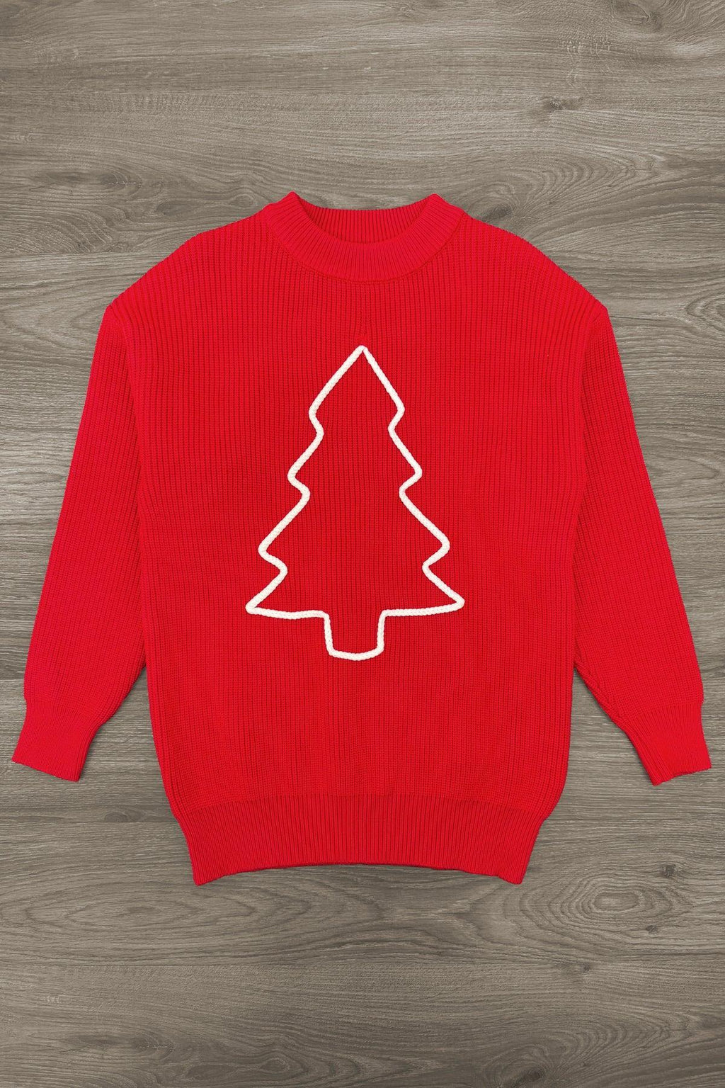 Red & Green Christmas Tree Family Knit Sweater