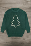 Red & Green Christmas Tree Family Knit Sweater