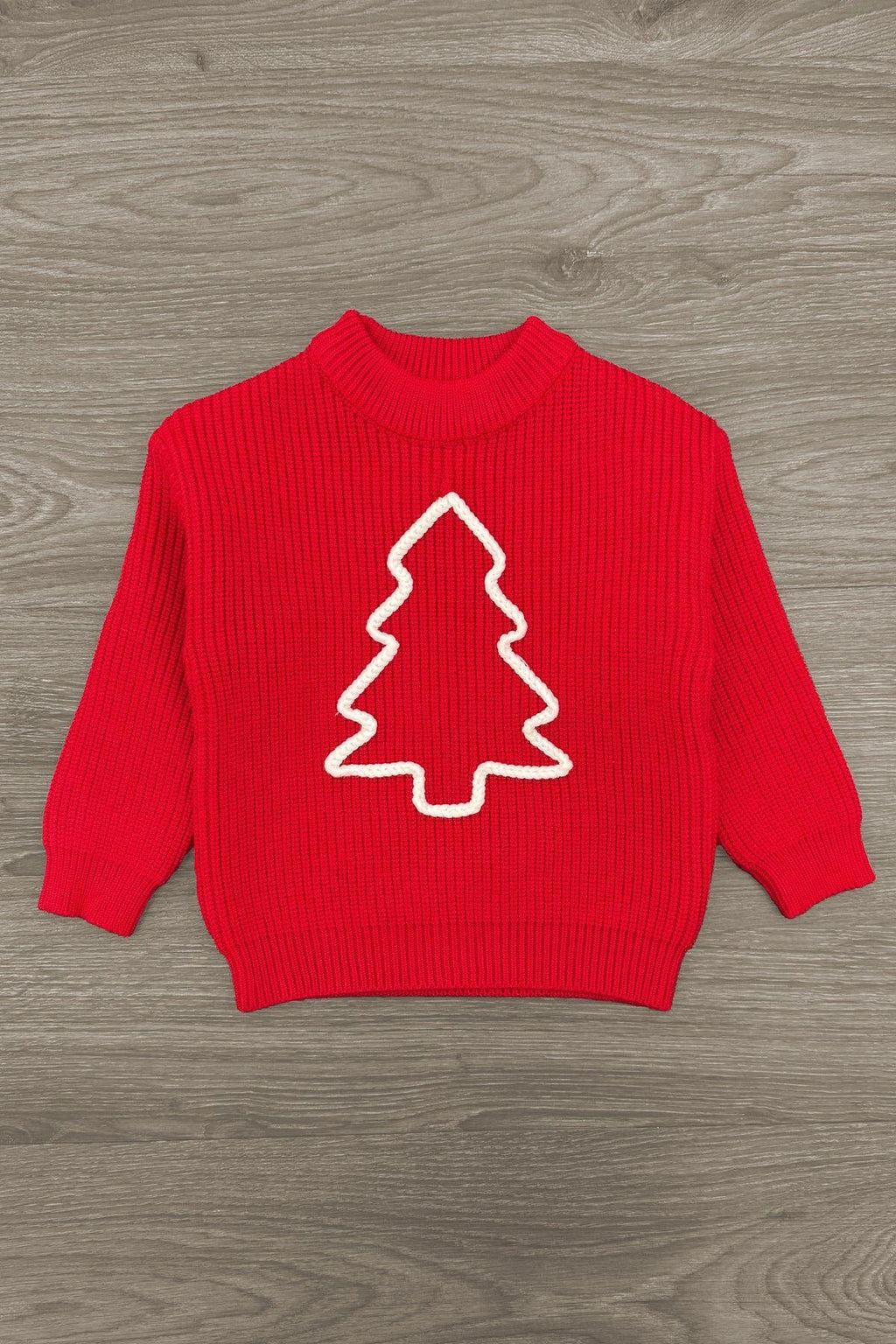 Red & Green Christmas Tree Family Knit Sweater