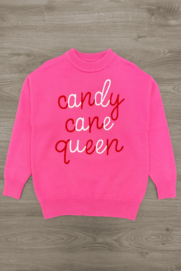 Mom & Me - "Candy Cane Queen" Pink Sweater