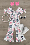 Disco Bell Bottom Jumpsuit | Sparkle in Pink