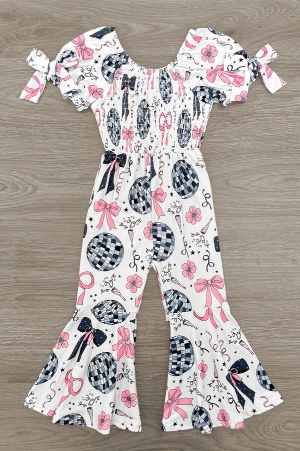 Disco Bell Bottom Jumpsuit | Sparkle in Pink