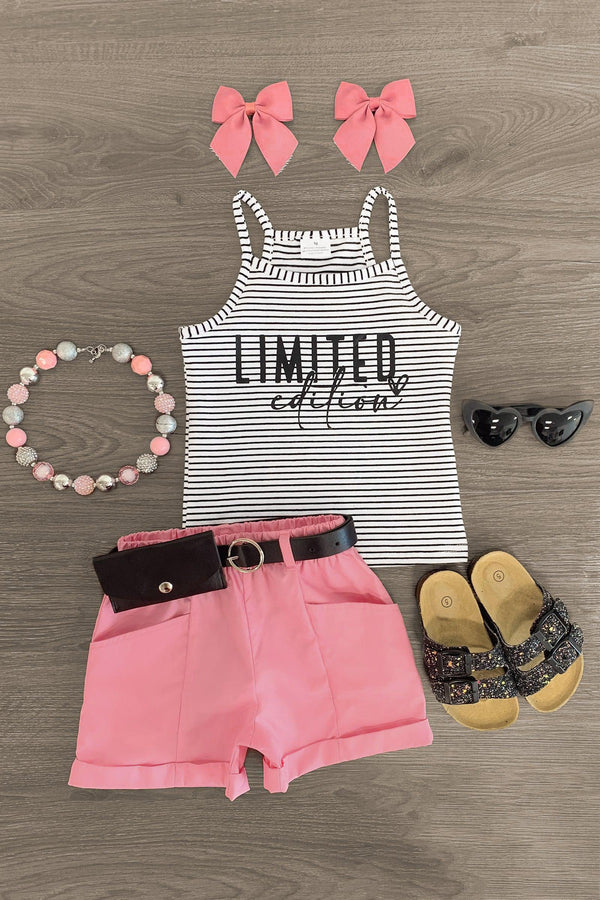 "Limited Edition" Pink Short Set - Sparkle in Pink