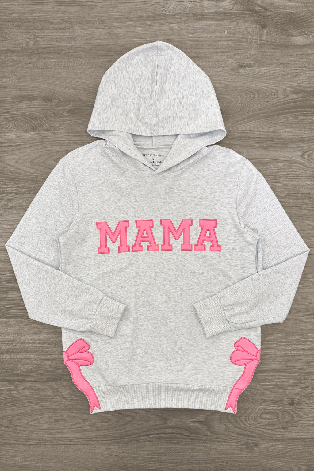 Mom & Me - "Mama & Mini" Gray & Pink Bow Hoodie | Sparkle in Pink