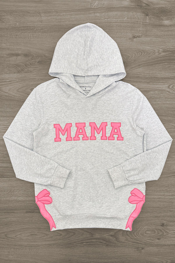 Mom & Me - "Mama & Mini" Gray & Pink Bow Hoodie | Sparkle in Pink