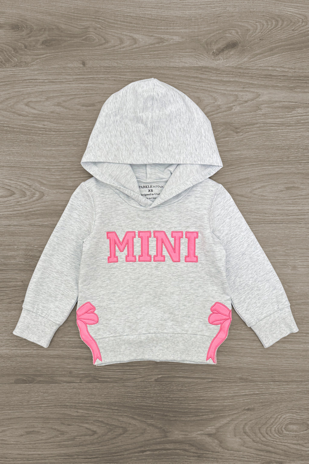 Mom & Me - "Mama & Mini" Gray & Pink Bow Hoodie | Sparkle in Pink