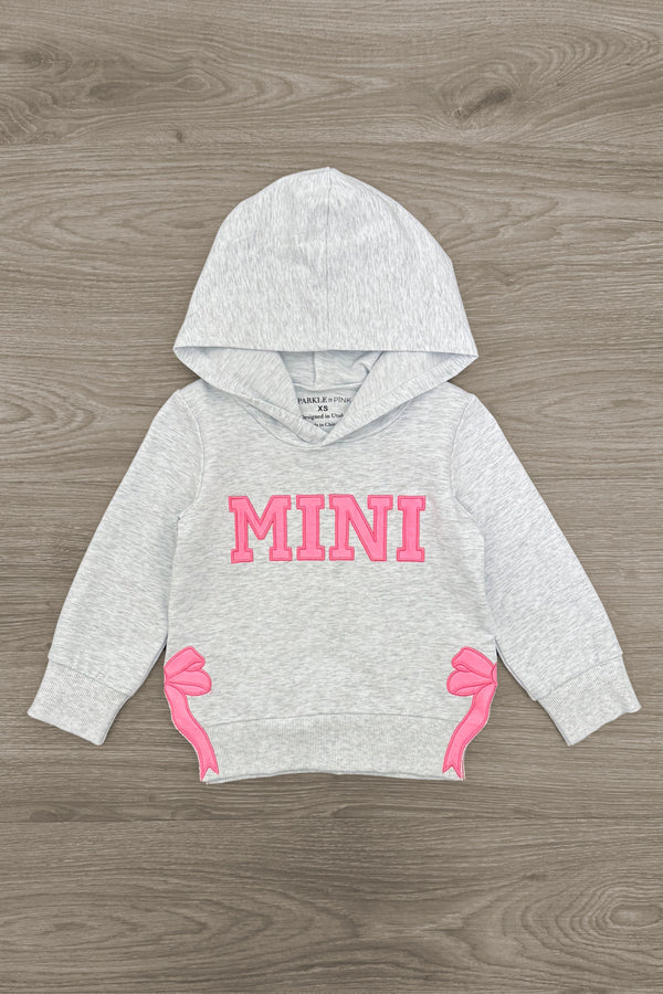 Mom & Me - "Mama & Mini" Gray & Pink Bow Hoodie | Sparkle in Pink