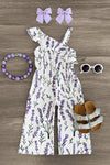 White Lavender Jumpsuit - Sparkle in Pink