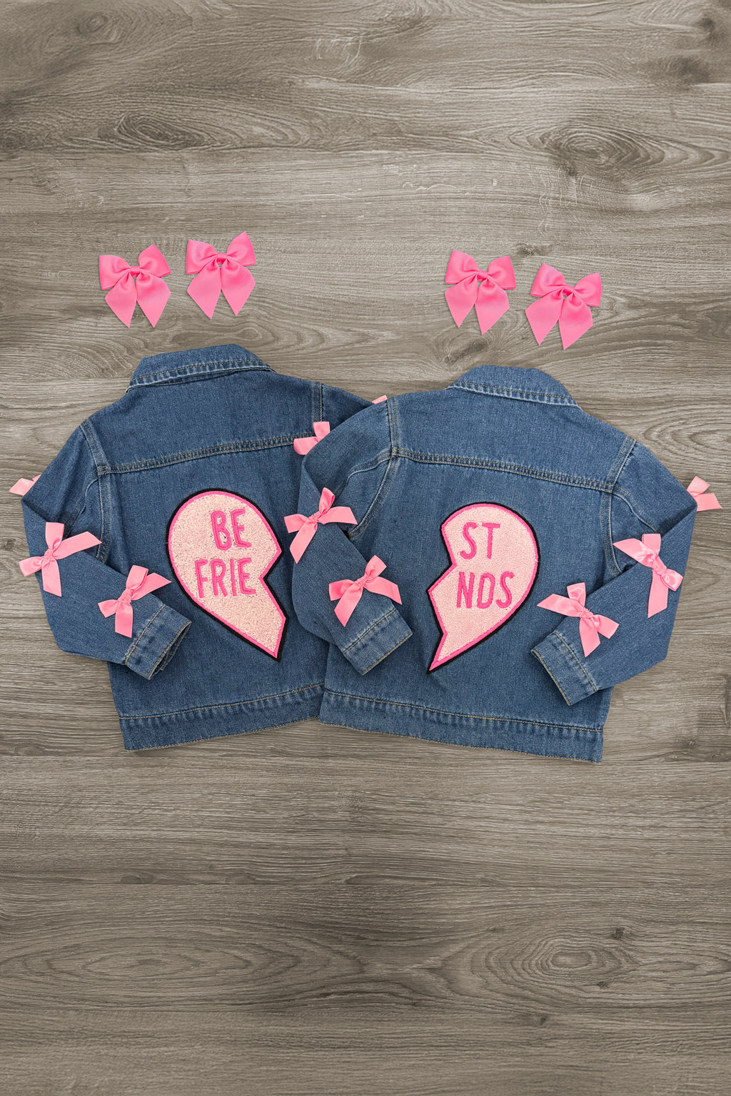 "Best Friends" Denim Jacket | Sparkle in Pink