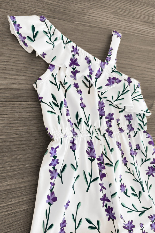 White Lavender Jumpsuit - Sparkle in Pink