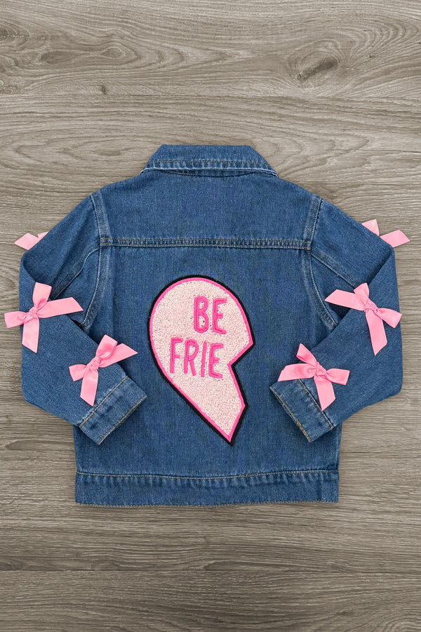 "Best Friends" Denim Jacket | Sparkle in Pink