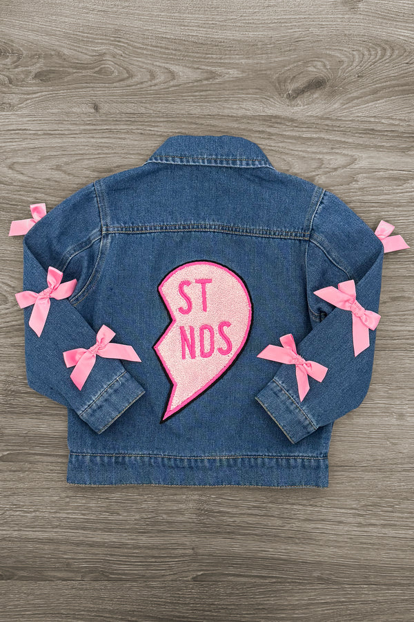 "Best Friends" Denim Jacket | Sparkle in Pink