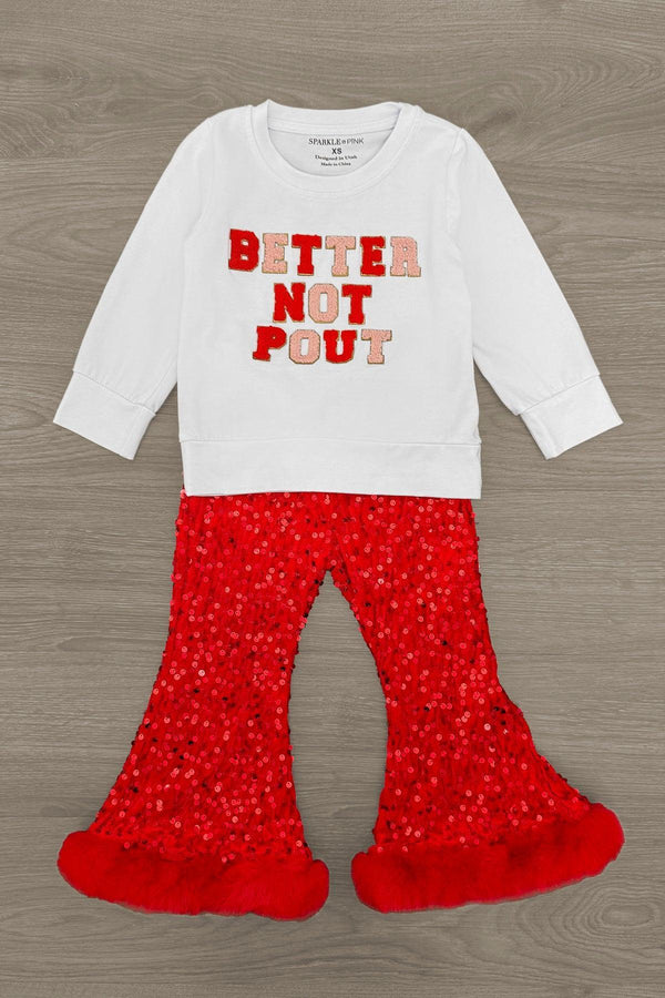 "Better Not Pout" Sequin Flare Set | Sparkle in Pink