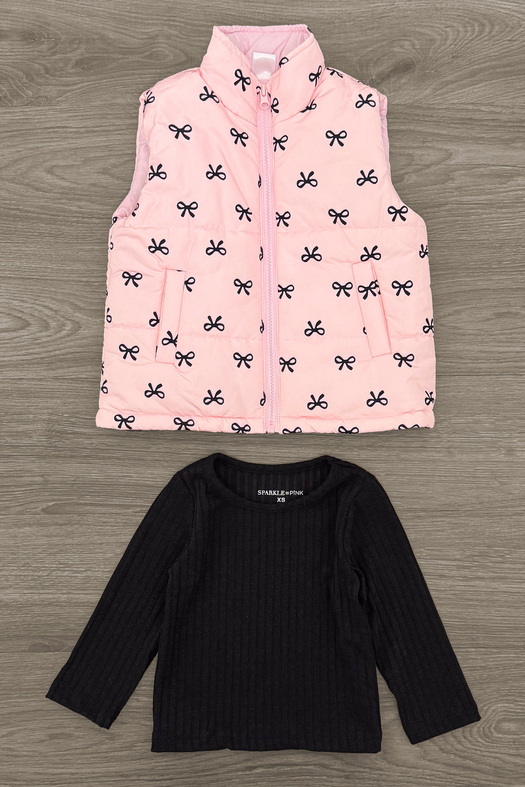 Mom & Me - Pink Bow Puffer Vest Set | Sparkle in Pink