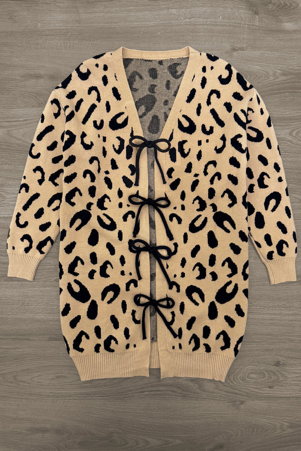 Mom & Me - Leopard Print Lace-Up Cardigan | Sparkle in Pink