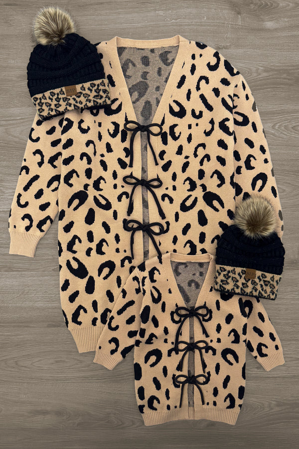 Mom & Me - Leopard Print Lace-Up Cardigan | Sparkle in Pink