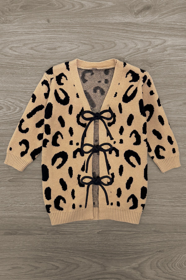 Mom & Me - Leopard Print Lace-Up Cardigan | Sparkle in Pink