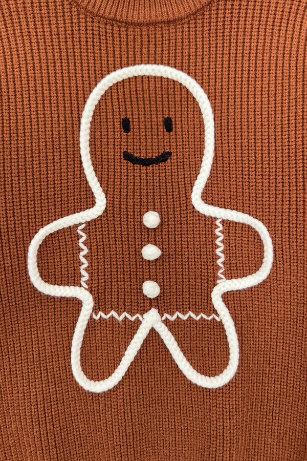 Brown Gingerbread Man Sweater
