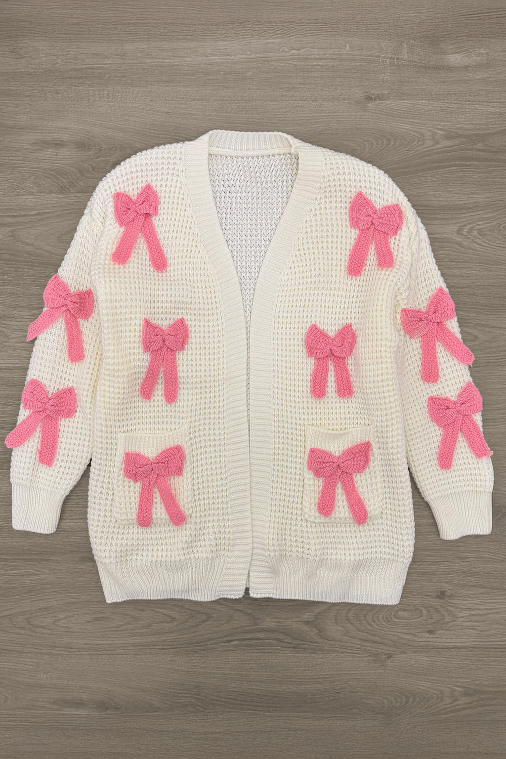 Mom & Me - Cream Knit Bow Cardigan | Sparkle in Pink