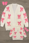 Mom & Me - Cream Knit Bow Cardigan | Sparkle in Pink