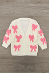 Mom & Me - Cream Knit Bow Cardigan | Sparkle in Pink