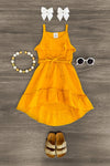 Hi-Low Ruffle Dress - Sparkle in Pink