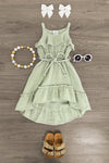 Hi-Low Ruffle Dress - Sparkle in Pink