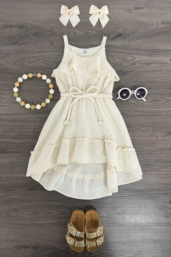 Hi-Low Ruffle Dress - Sparkle in Pink