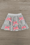 Silver Sequin Disco Skirt Set | Sparkle in Pink