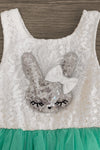 Mint Sequin Bunny Tutu Dress - Sparkle in Pink