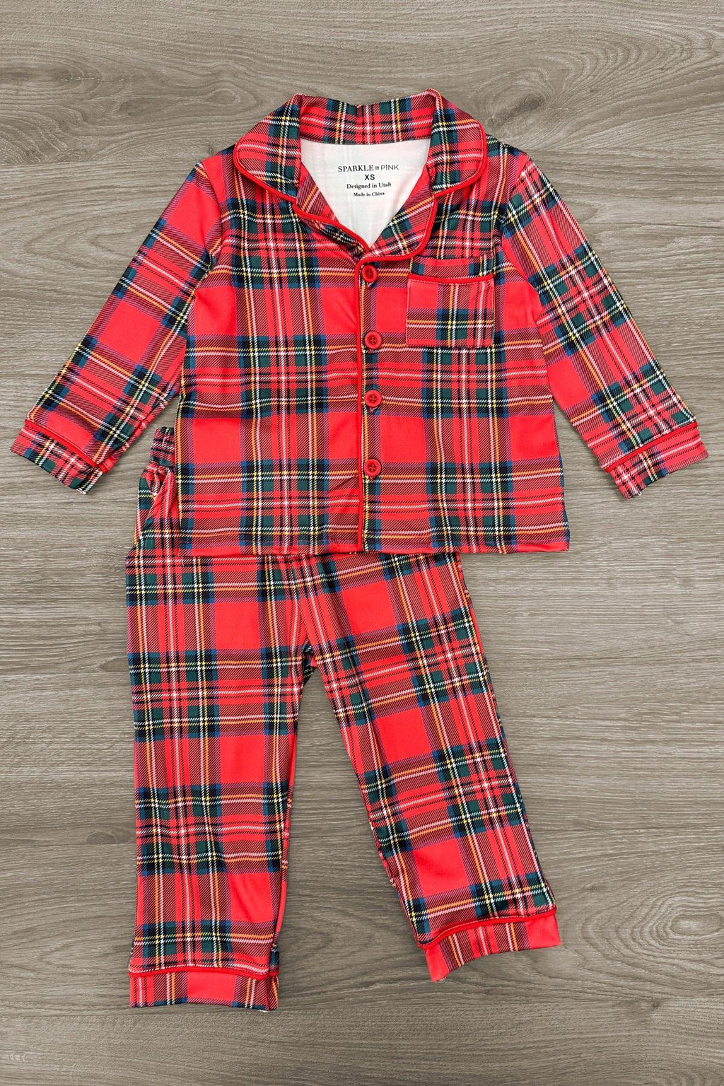 Red & Green Plaid Family Pajama Set - AND PET BANDANA!