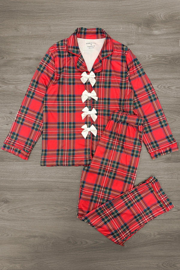 Red & Green Plaid Family Pajama Set - AND PET BANDANA!