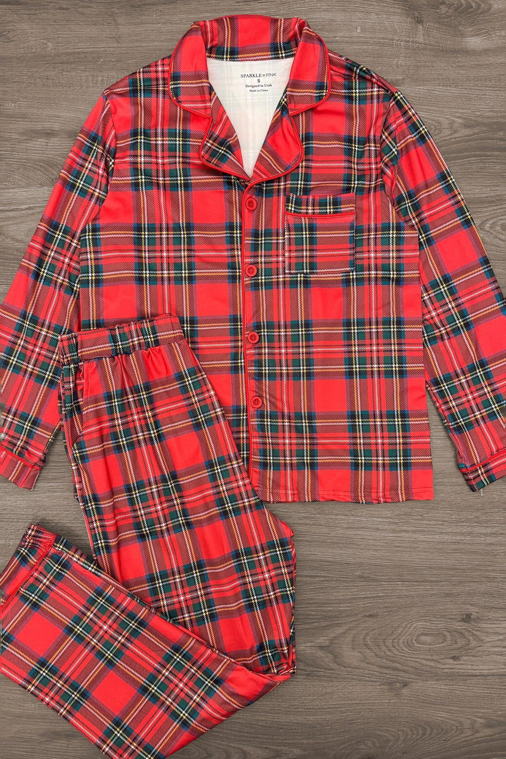 Red & Green Plaid Family Pajama Set - AND PET BANDANA!